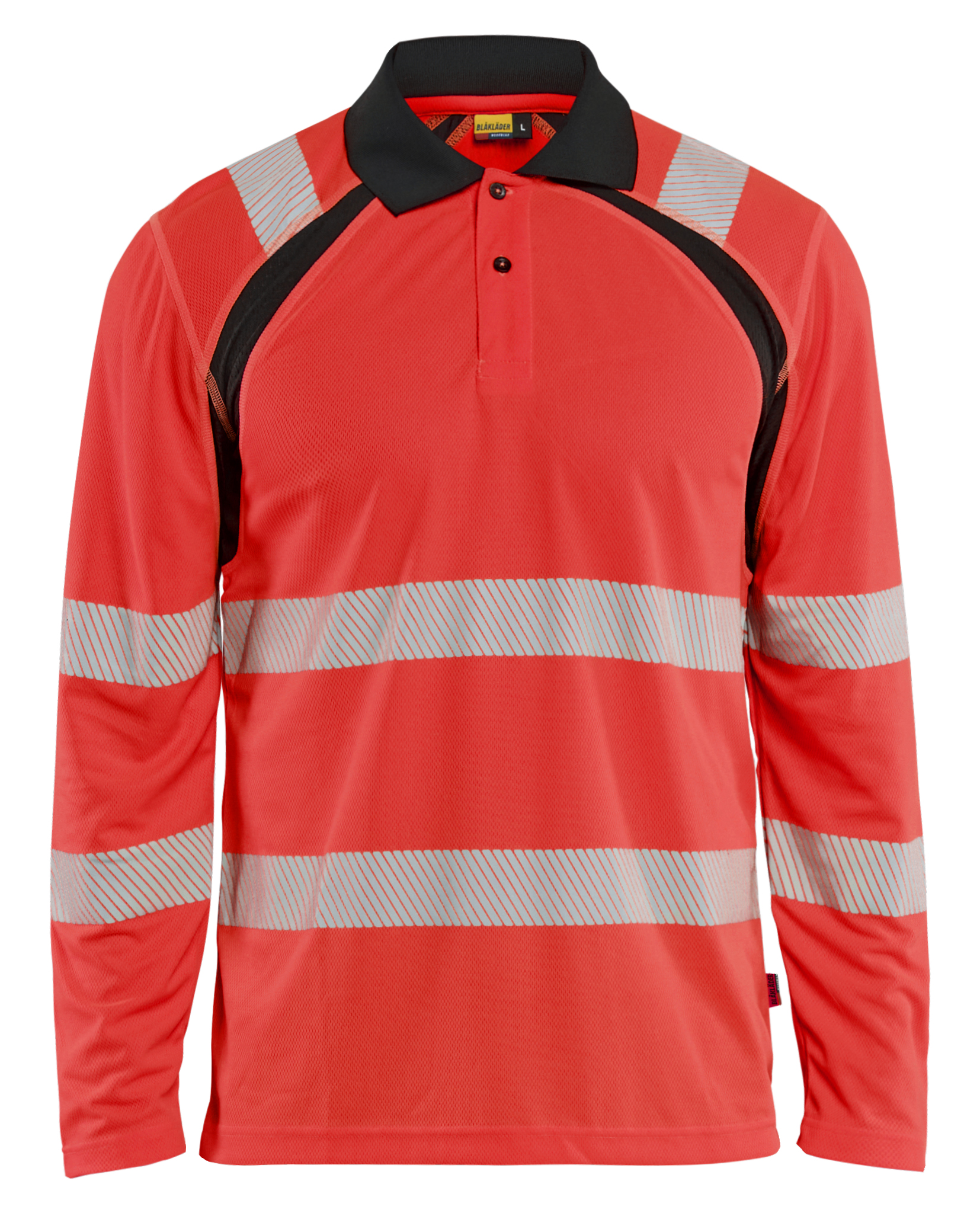 Blåkläder 3598 UV-Protected Long-Sleeved Polo Shirt Hi-Vis - Image 3
