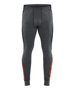 Blåkläder 1845 Underwear trousers XWARM, 100% merino in Mid Grey/Dark Red