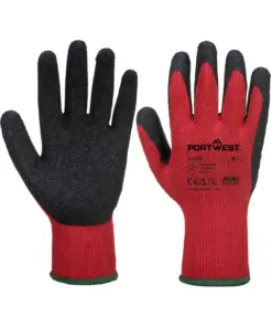 Portwest A100 Grip 10 Latex Glove 12-Pack in Red/Black