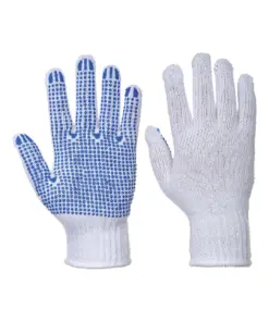 Portwest A111 Liner 7 PVC Polka Dot Glove 12-Pack in White/Blue