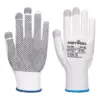 Portwest A118 Grip 13 PVC Dotted Touchscreen Glove (Pk12) in White/Grey