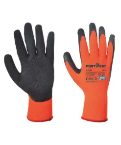 Portwest A140 Cold 10 Latex Crinkle Glove 12-Pack in Orange/Black