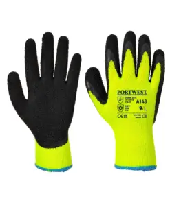 Portwest A143 Cold 10 Latex Foam Glove 12-Pack in Yellow/Black