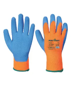 Portwest A145 Cold 7 Latex Crinkle Glove 12-Pack in Orange/Blue