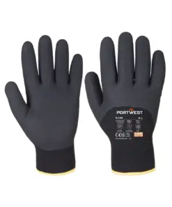 Portwest A146 Cold 15 Nitrile Sandy 3/4 Dipped Glove in Black
