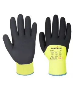 Portwest A146 Cold 15 Nitrile Sandy 3/4 Dipped Glove in Yellow