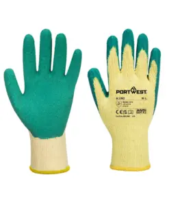 Portwest A150 Grip 10 Latex Economy Glove 12-Pack in Green
