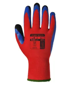 Portwest A175 Grip 13 Latex Double Coated Glove 12-Pack in Red/Blue