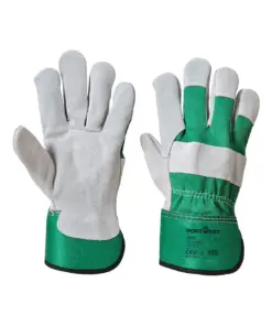 Portwest A220 Leather Rigger 130 Cow Split Glove 12-Pack in Green