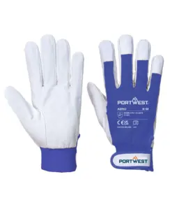 Portwest A250 Leather 110 Grain Palm Mechanical Glove 12-Pack in Blue