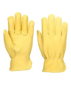 Portwest A270 Leather Driver 100 Cow Grain Glove in Beige