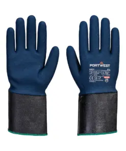 Portwest A304 Grip C13 Nitrile Foam Extend Cuff Glove in Grey/Blue