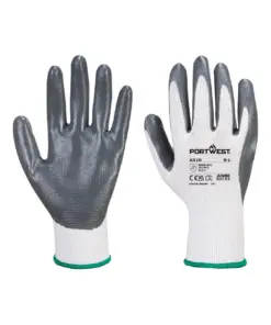 Portwest A310 Grip 13 Nitrile Glove 12-Pack in Grey/White