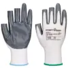 Portwest A311 Grip 13 Nitrile 3 Fingerless Glove (Pk 12) in White/Grey