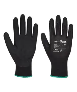 Portwest A335 Grip 15 Polyester Nitrile Sandy Glove 12-Pack in Black