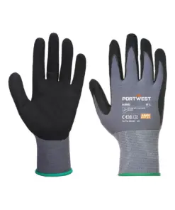 Portwest A350 Grip 15 Nitrile Sandy Glove 12-Pack in Black