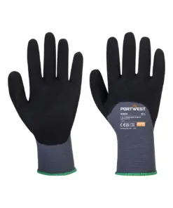 Portwest A352 Grip 15 Nitrile Sandy 3/4 Palm Glove 12-Pack in Grey/Black