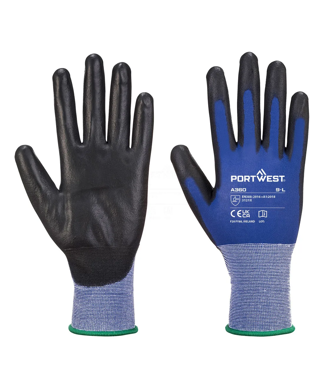 Portwest A360 Grip 18 PU Glove 12-Pack in Blue/Black