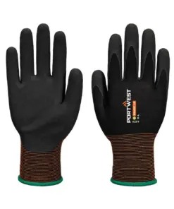 Portwest A373 GP Grip 18 Latex Sandy Glove in Black