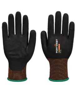 Portwest A375 GP Grip 18 Nitrile Smooth/Sandy Glove in Black