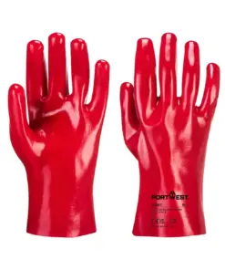 Portwest A427 Grip 12 PVC Gauntlet 27cm 12-Pack in Red