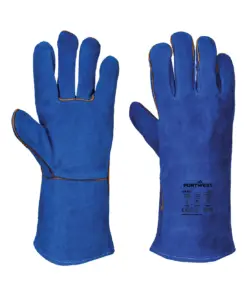 Portwest A510 Welders 210 Split Leather Blue Gauntlet in Blue