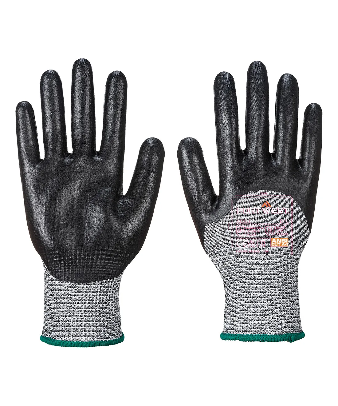 Portwest A621 Cut D13 3/4 Nitrile Foam Glove in Black