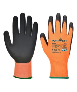 Portwest A625 Cut D13 PU Viz-Tex Glove in Orange/Black