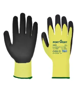Portwest A625 Cut D13 PU Viz-Tex Glove in Yellow/Black