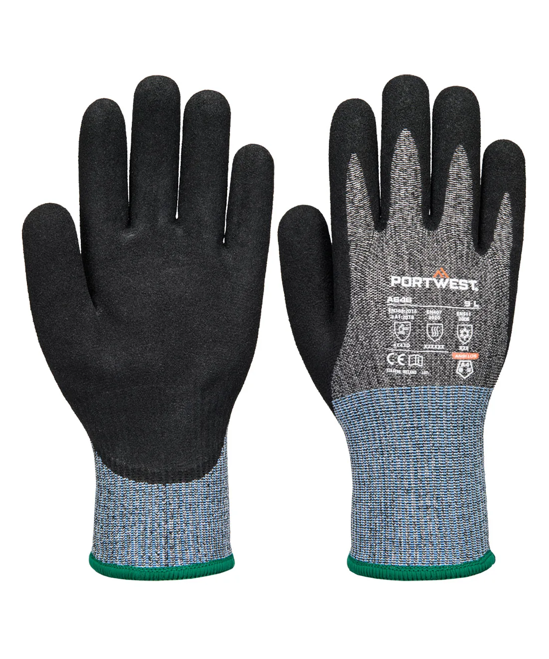 Portwest A646 Cold D13 Nitrile Viz-Tex Cut Glove in Black