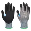 Portwest A648 CS Cut D21 Nitrile Glove in Grey/Black