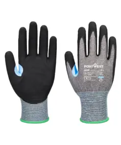 Portwest A648 CS Cut D21 Nitrile Glove in Grey/Black
