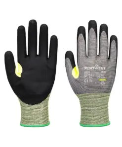 Portwest A652 CS Cut E21 Nitrile Glove in Grey/Black