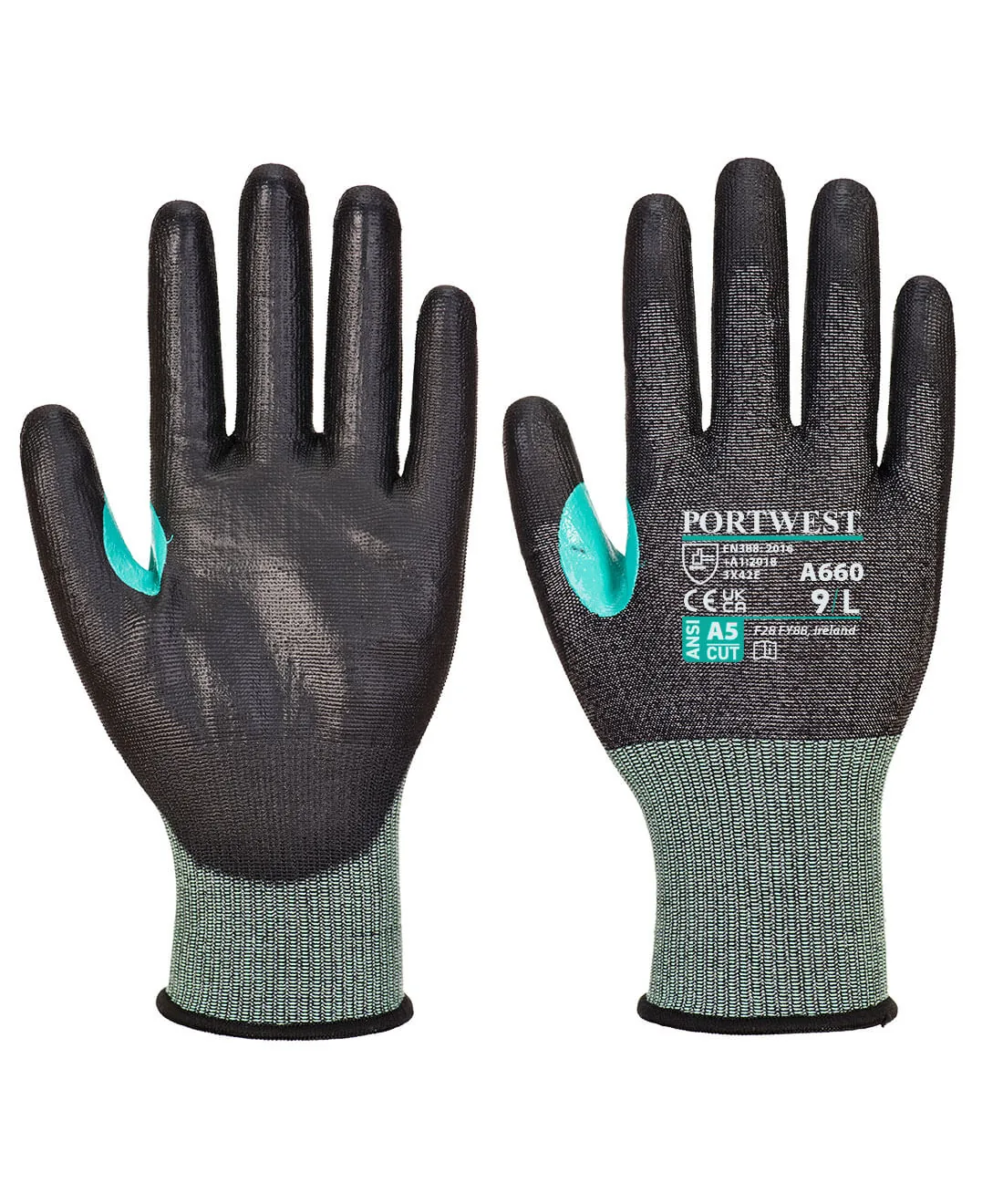 Portwest A660 CS Cut E18 PU Glove in Black