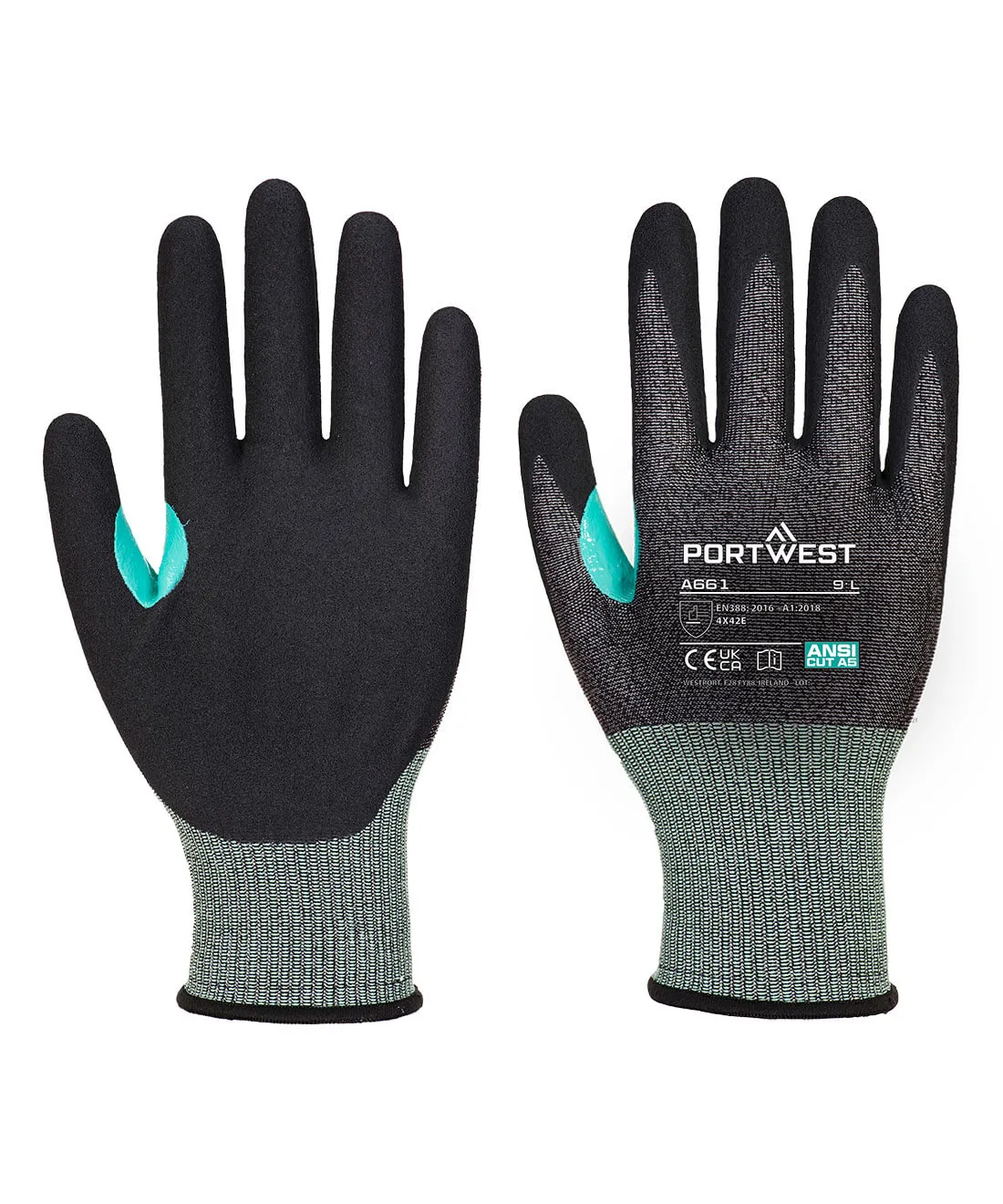 Portwest A661 CS Cut E18 Nitrile Glove in Black