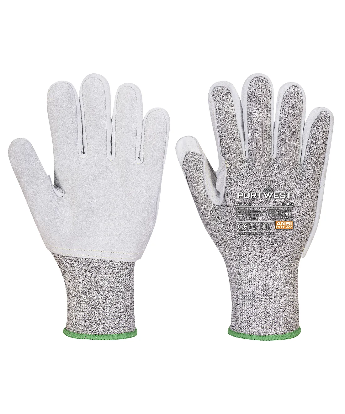 Portwest A674 CS Cut F13 Leather Glove in Black