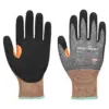 Portwest A675 CS Cut G18 Nitrile Sandy Glove A7 in Grey/Black