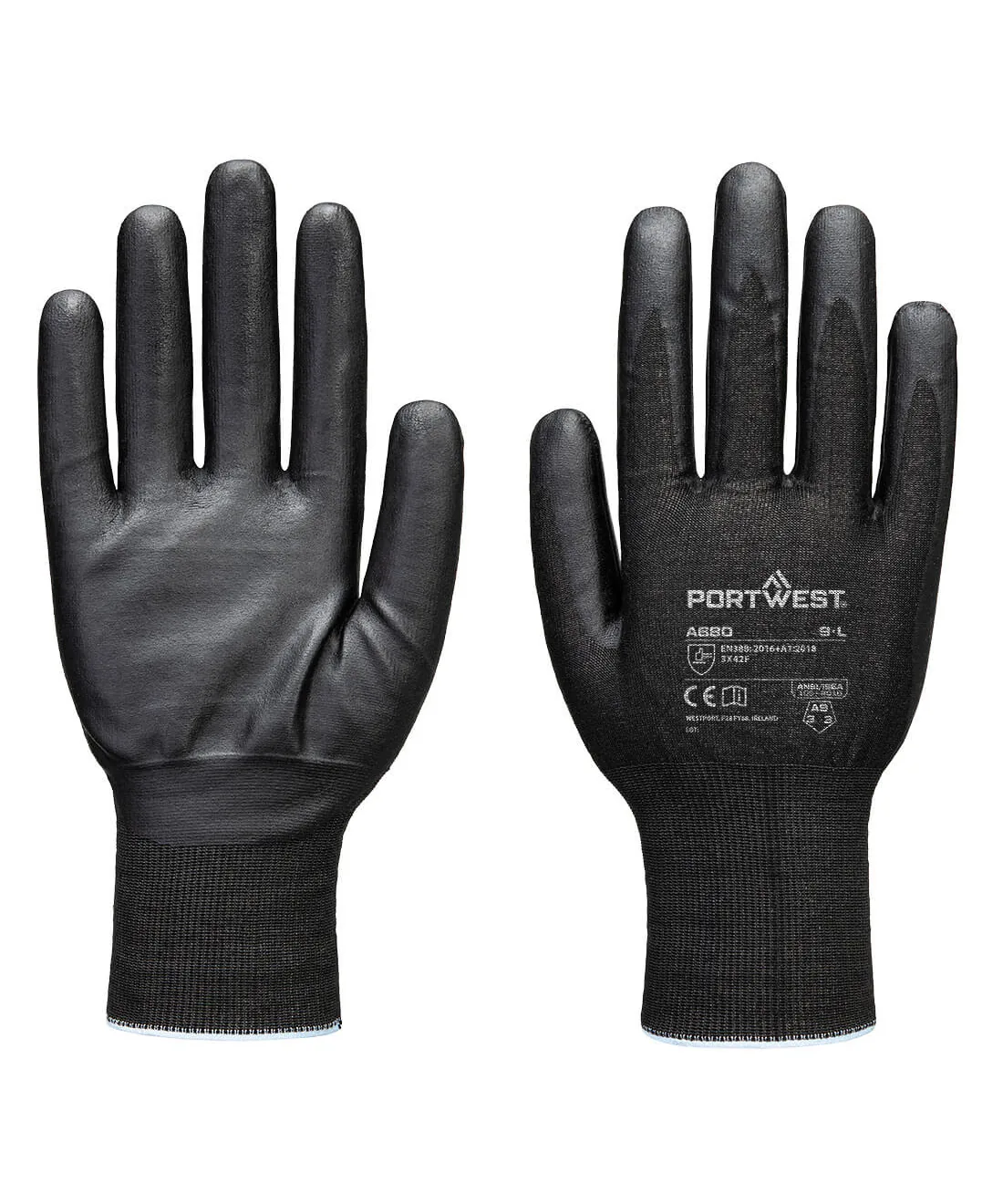 Portwest A680 Cut F21 Nitrile Tungsten Glove A9 in Black