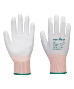 Portwest A697 ESD Cut B13 PU Palm Glove (Pk12) in Grey/White