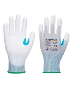 Portwest A699 MR13 ESD PU Palm Glove (Pk12) in Grey/White