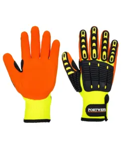 Portwest A721 Impact 13 Nitrile Reinforced Palm Glove in Yellow/Orange