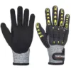 Portwest A722 Impact C13 Nitrile Sandy Reinforced Palm Glove in Grey/Black
