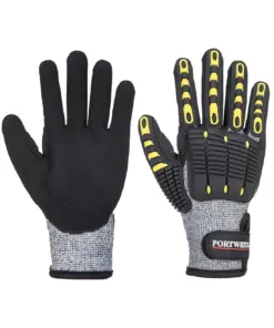 Portwest A722 Impact C13 Nitrile Sandy Reinforced Palm Glove in Grey/Black