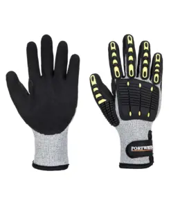 Portwest A729 Impact C13 Nitrile Foam Reinforced Palm Thermal Glove in Grey/Black