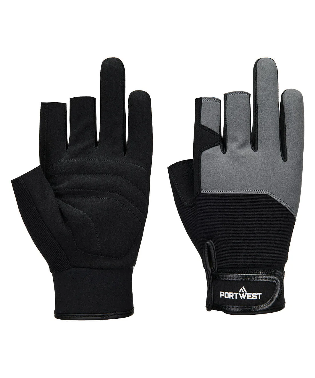 Portwest A741 Mechanic 251 Fingerless Glove in Black