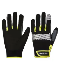 Portwest A770 PW3 Mechanic 80 Reflective Utility Glove in Black/Yellow