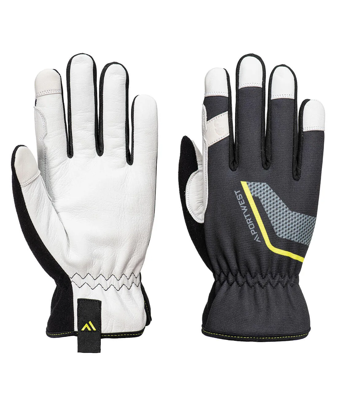 Portwest A775 Mechanic 110 Leather Palm Glove in Black