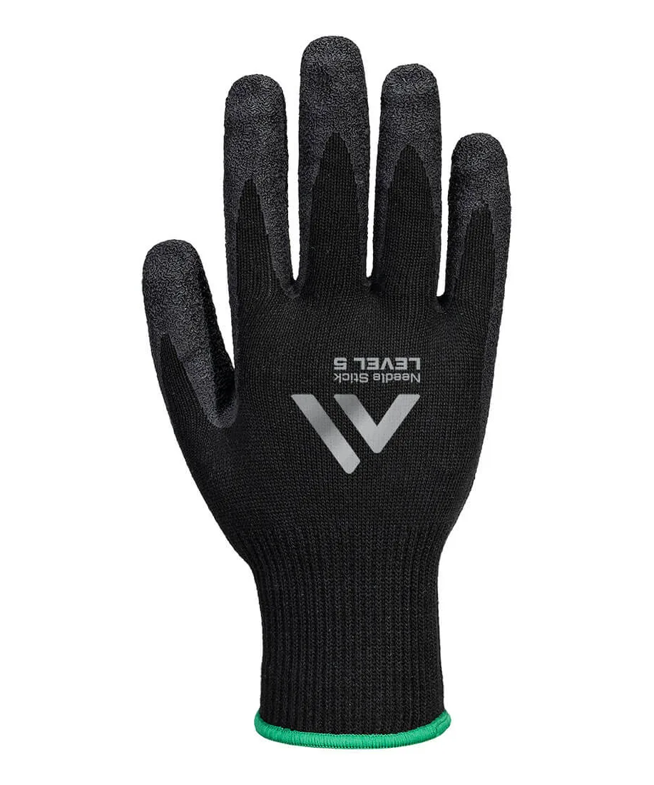Portwest A793 Needle Resistant F10 Latex Crinkle Glove in Black