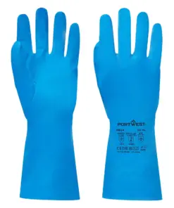 Portwest A814 Chem 330 Nitrile Food Gauntlet 12-Pack in Blue