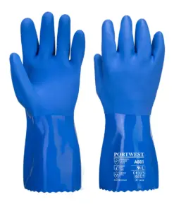 Portwest A881 Chem 300 PVC Marine Gauntlet in Blue